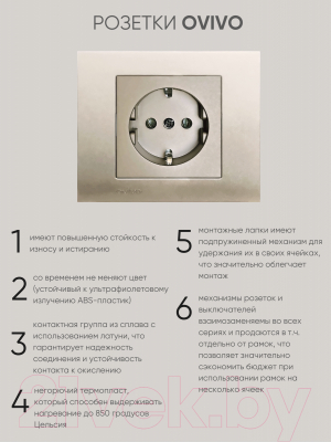 Розетка Ovivo 600-000313-217 (антрацит)
