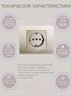 Розетка Ovivo 600-000313-217 (антрацит)