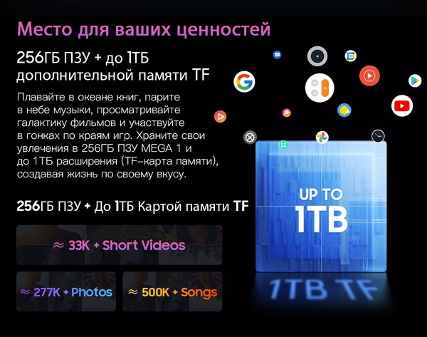 Планшет Blackview Mega 1 12GB/256GB / MEGA 1_MG12 (лунный серый)