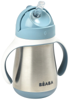 Поильник Beaba Tasse Paille Inox Термос 913481 (250мл, Blue) - 