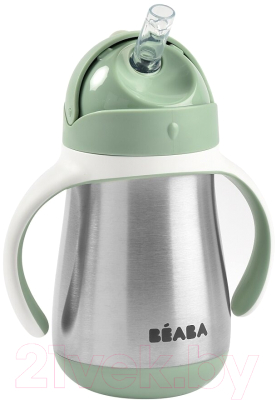 Изображение товара Поильник Beaba Tasse Paille Inox Термос 913535 (250мл, Sauge)