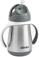 Поильник Beaba Tasse Paille Inox Термос 913536 (250мл, Grey) - 