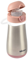 Поильник Beaba Gourde Inox + Anse Термос 913522 (350мл, Pink) - 