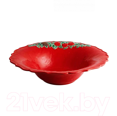 Салатник Bordallo Pinheiro Рождественская гирлянда / BOR65020266 (красный)