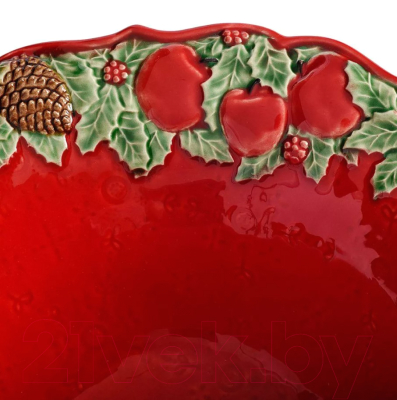 Салатник Bordallo Pinheiro Рождественская гирлянда / BOR65020266 (красный)