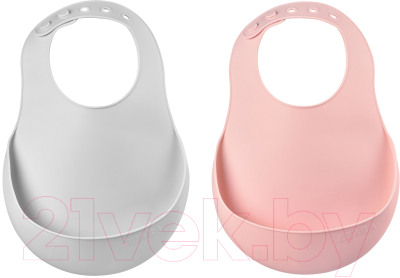 Набор нагрудников детских Beaba Lot De 2 Bavoirs Silicone Pink 913510