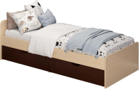 Односпальная кровать AMI Gracia (венге мария/дуб молочный) - 