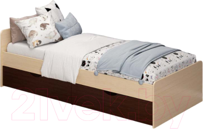 Односпальная кровать AMI Gracia (венге мария/дуб молочный)