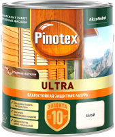 Лазурь для древесины Pinotex Ультра Влагостойкая 5803416 (2.5л, белый) - 