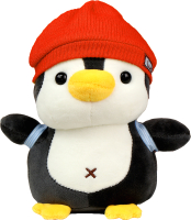 Мягкая игрушка Sima-Land Пингвин с рюкзаком в красной шапке / 10324641 - 