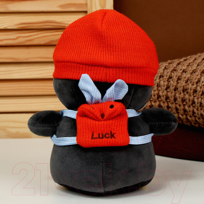 Мягкая игрушка Sima-Land Пингвин с рюкзаком в красной шапке / 10324641