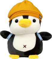 Мягкая игрушка Sima-Land Пингвин с рюкзаком в желтой шапке / 10324642 - 