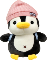 Мягкая игрушка Sima-Land Пингвин с рюкзаком в розовой шапке / 10324639 - 