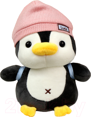 Мягкая игрушка Sima-Land Пингвин с рюкзаком в розовой шапке / 10324639