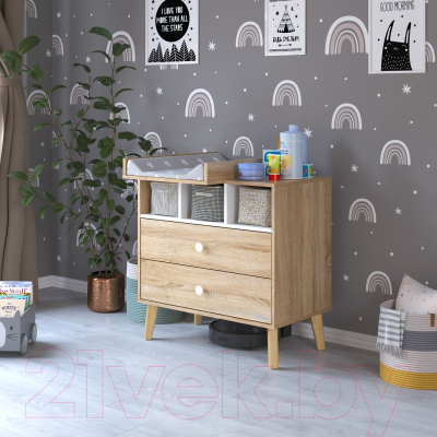 Комод пеленальный Pituso Kids Luxor ЛДСП (дуб сонома/белый)