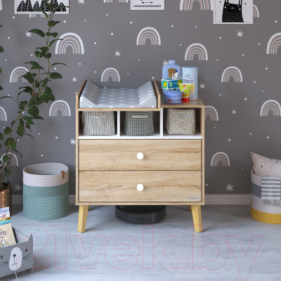 Комод пеленальный Pituso Kids Luxor ЛДСП (дуб сонома/белый)