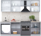 Миниатюра изображения товара Кухонный гарнитур Интерлиния Мила Пластик 2.4 А (белый/туманный глянец/опал светлый)