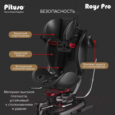 Автокресло Pituso Roys / BW21-PRO-Grey/Black (черный/серый)