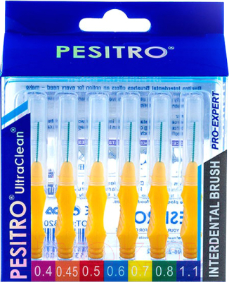 Ершики межзубные Pesitro 0.7мм (6шт, желтый)