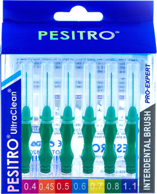 Ершики межзубные Pesitro 0.8мм (6шт, зеленый)