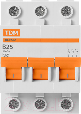 Выключатель автоматический TDM ВА47-63 3Р 25А / SQ0218-0057 