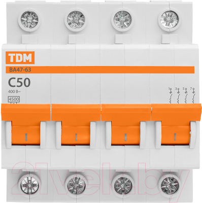 Выключатель автоматический TDM ВА47-63 4Р 50А / SQ0218-0035