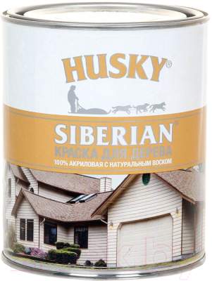 Краска Husky Siberian Акриловая для дерева (900мл, коричневый RAL 8017)