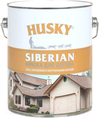 Краска Husky Siberian Акриловая для дерева (2.7л, бежевый RAL 1019)