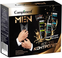 Набор косметики для бритья Compliment Men №1992 Гель для бритья+Шампунь+Гель после бритья (80мл+200мл+80мл) - 