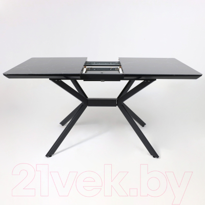 Обеденный стол Аврора Дели Фотопечать 120x151.5x80 (мрамор №9/черный)