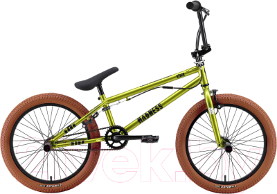 Велосипед STARK Madness BMX 2 2025 (ярко-зеленый/черный/песочный)