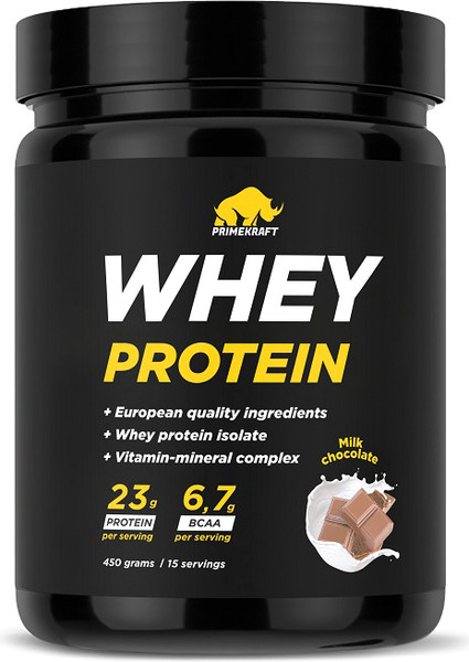 Изображение товара Протеин Prime Kraft Whey Молочный Шоколад (450г, банка)