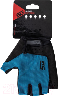 Велоперчатки STG Fit Skin / Х112258-L (L, синий/черный)