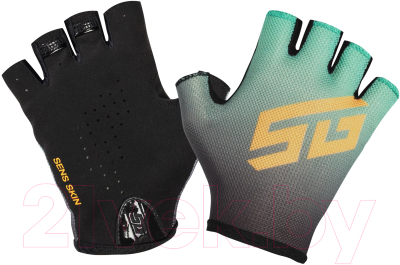 Велоперчатки STG Sens Skin / Х112286-M (M, черный/зеленый)