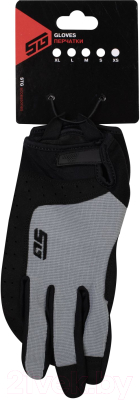 Велоперчатки STG Fit Skin / Х108508-M (M, серый/черный)