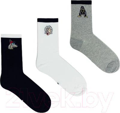 Изображение товара Носки Mark Formelle 107A-2492 (р-р 27-29, черный/серый меланж/белый, 3 пары)