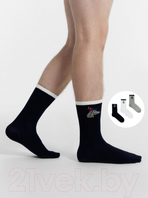 Изображение товара Носки Mark Formelle 107A-2492 (р-р 27-29, черный/серый меланж/белый, 3 пары)