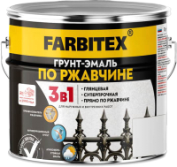 Грунт-эмаль Farbitex По ржавчине 3в1 (2.7кг, черный) - 