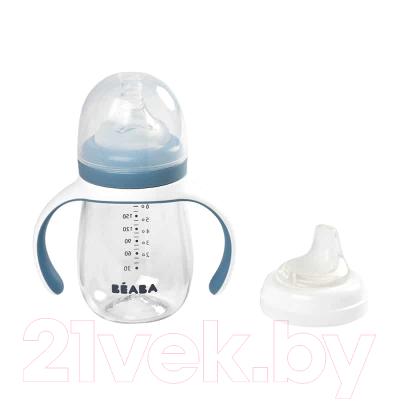 Изображение товара Поильник Beaba 2 In 1 Learning Cup 913477 (210мл, Windy Blue)