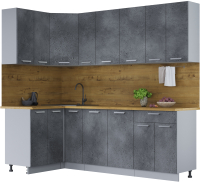 Кухонный гарнитур Интерлиния Мила Лайт 1.2x2.3 (бетон портленд/бетон портленд/дуб бунратти) - 