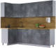 Готовая кухня Интерлиния Мила Лайт 1.2x2.5 (бетон портленд/бетон портленд/дуб бунратти) - 