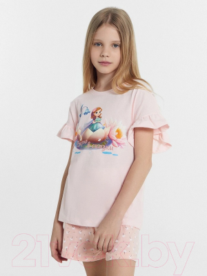 Пижама детская Mark Formelle 567744 (р.122-60, розовое облако/цветочки на розовом)