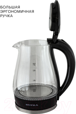 Изображение товара Электрочайник Supra KES-1855G (черный/прозрачный)
