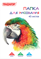 Набор бумаги для рисования Пифагор Попугай А3 / 129219 (40л) - 