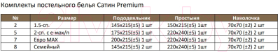 Комплект постельного белья Alleri Сатин Premium 2сп с евро max простыней / СП-280