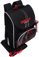 Школьный рюкзак Grizzly RAm-485-8 (черный/красный) - 