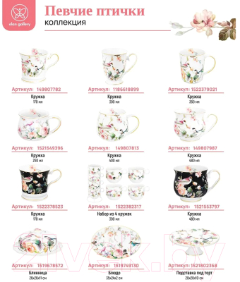 Изображение товара Набор кружек Elan Gallery Певчие птички / 730798