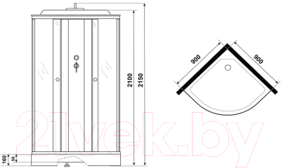 Душевая кабина Niagara Promo P90/13/MT 90x90x215