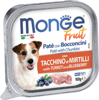 Влажный корм для собак Monge Dog Fruit с индейкой и черникой (100г) - 