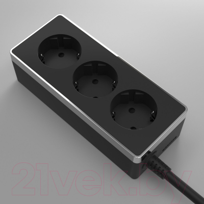 Изображение товара Удлинитель Werkel Gallant 3х2К+З W6523635 (3м, черный/хром)